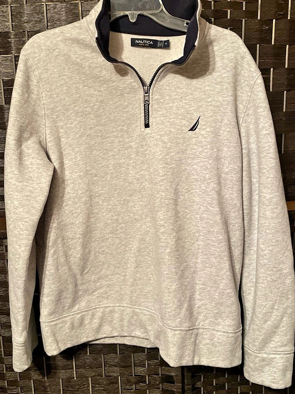 Nautica Men's Quarter-Zip Pullover in Gray Medium